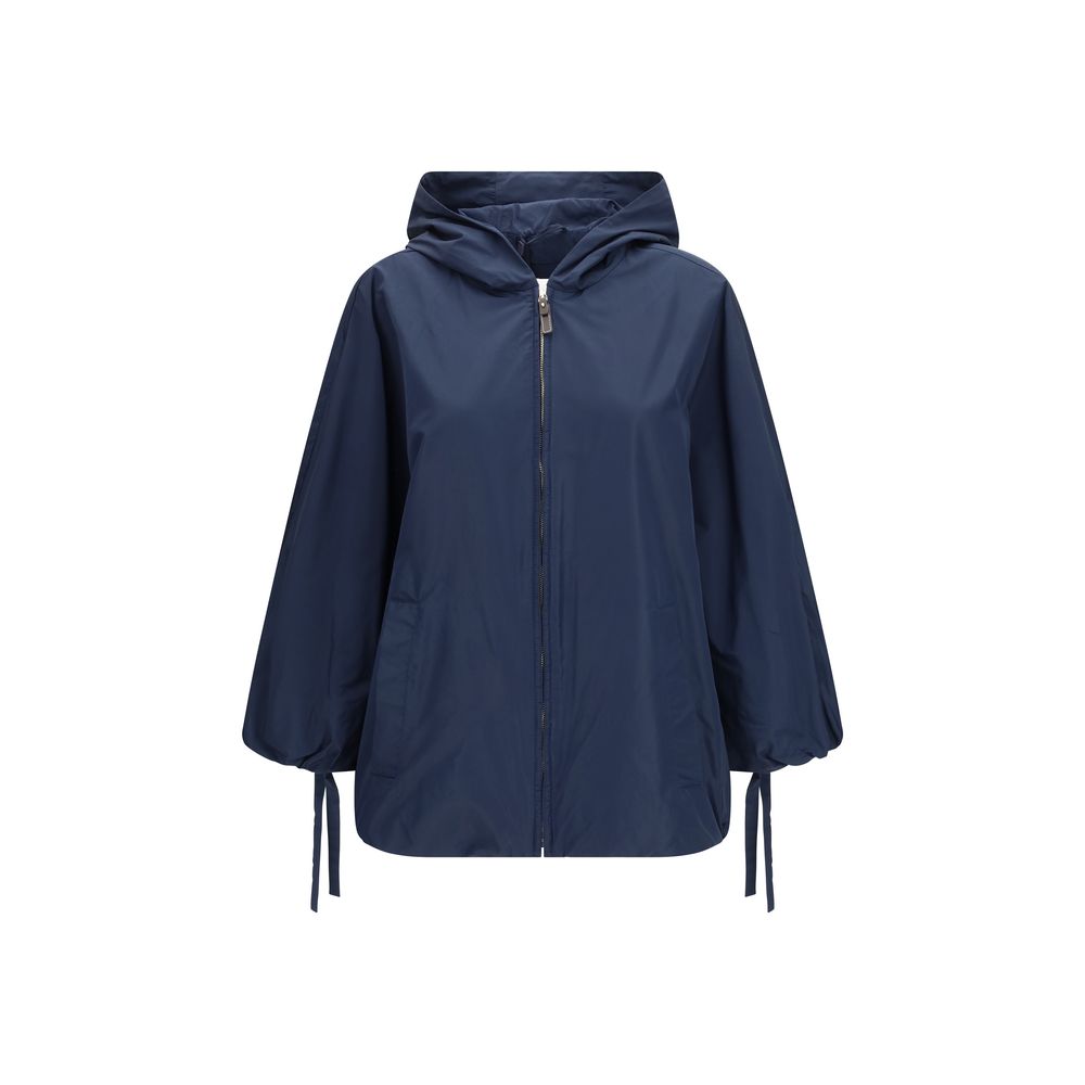 S Max Mara Blue Polyester Trench Coat