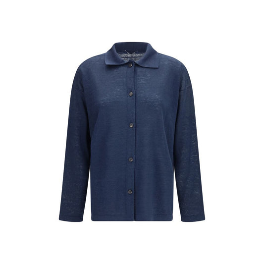 S Max Mara Blue Linen Cardigan