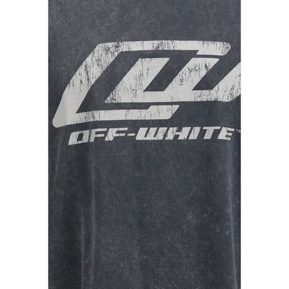 Off-White Gray Cotton Racing Skate T-shirt