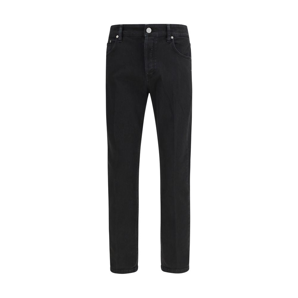 PT Torino Black Cotton Tapered Jeans: Modern Comfort Meets Style