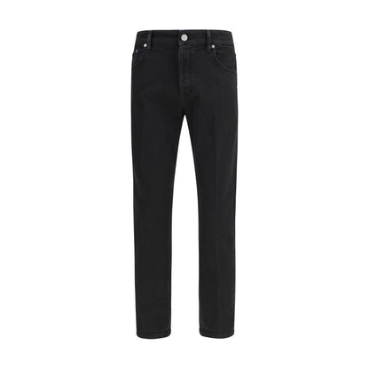 PT Torino Black Cotton Tapered Jeans: Modern Comfort Meets Style