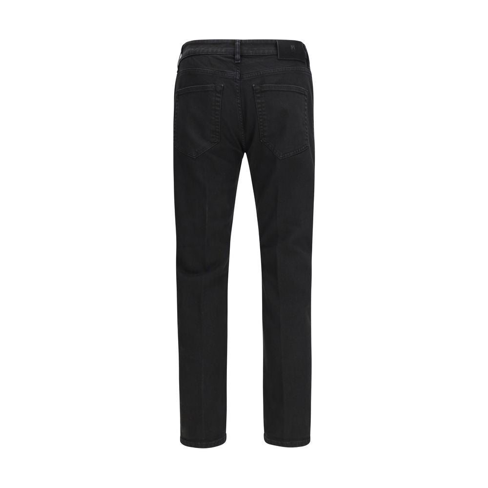 PT Torino Black Cotton Tapered Jeans: Modern Comfort Meets Style