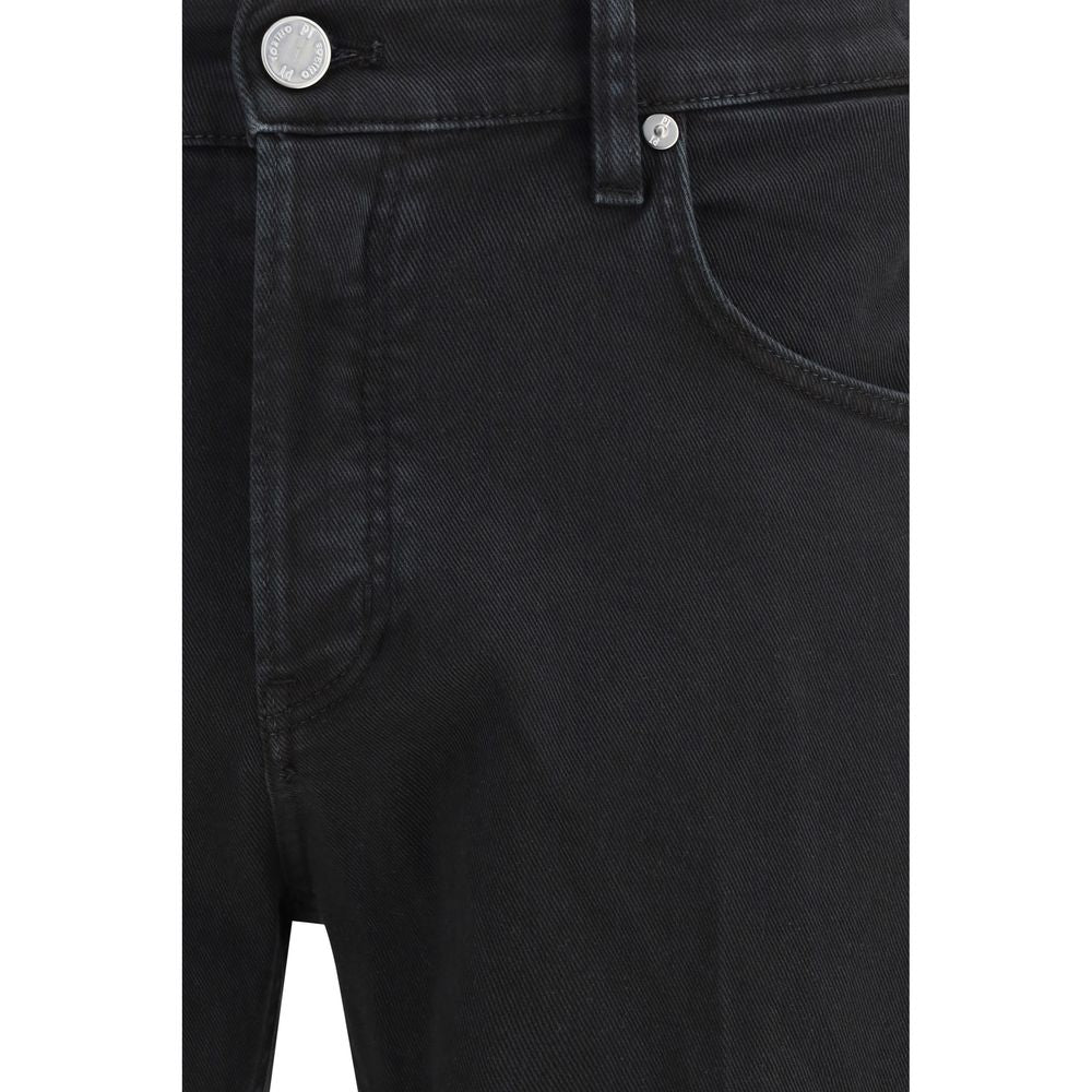 PT Torino Black Cotton Tapered Jeans: Modern Comfort Meets Style