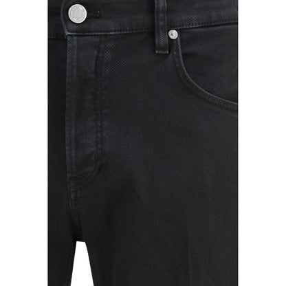 PT Torino Black Cotton Tapered Jeans: Modern Comfort Meets Style