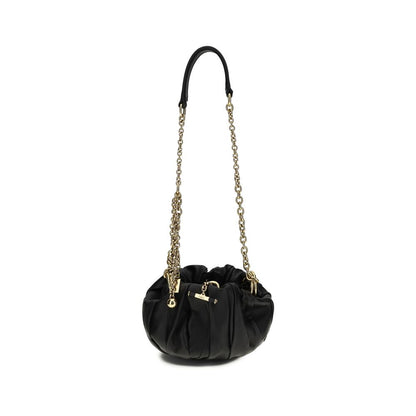 Chloé Black Lamb Leather Plissé Shoulder Bag