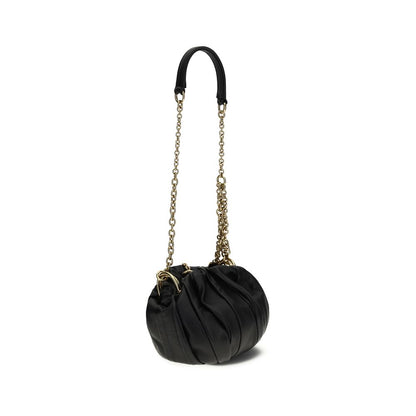 Chloé Black Lamb Leather Plissé Shoulder Bag