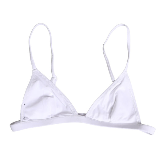 Dolce & Gabbana White Nylon Triangle Bikini Top