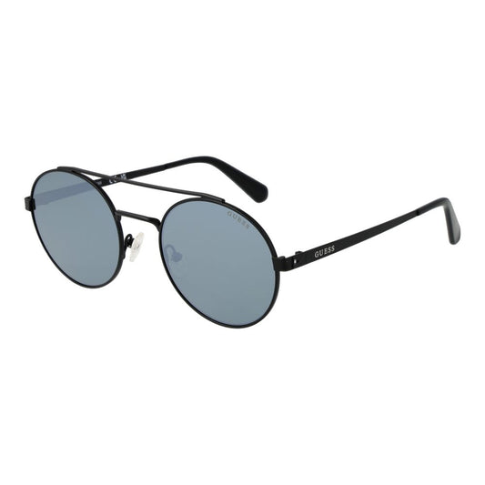 Guess Women’s Sunglasses – Black Round Frame, Green Mirrored Lenses