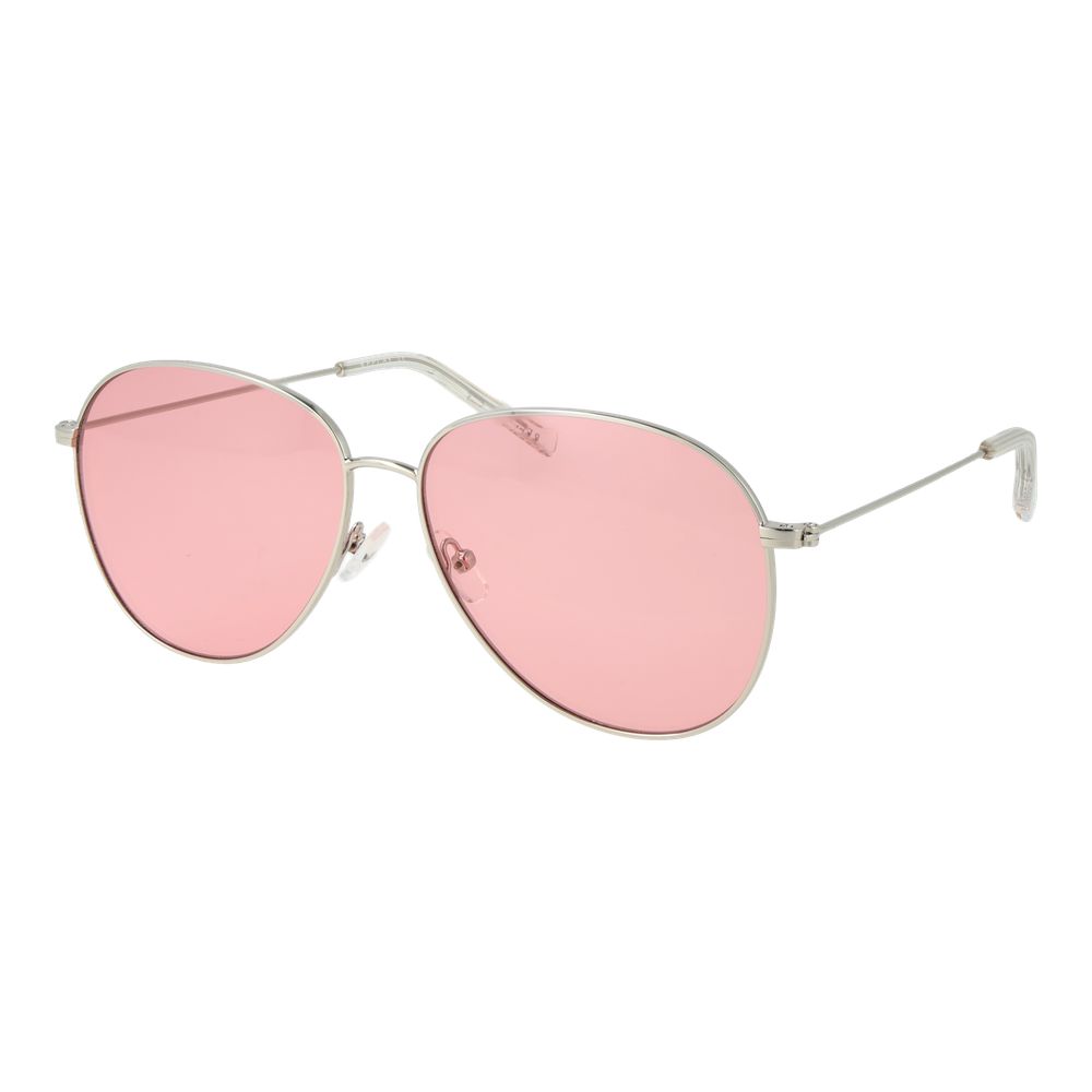 Replay Women’s Sunglasses – Silver Aviator Frame, Pink Lenses