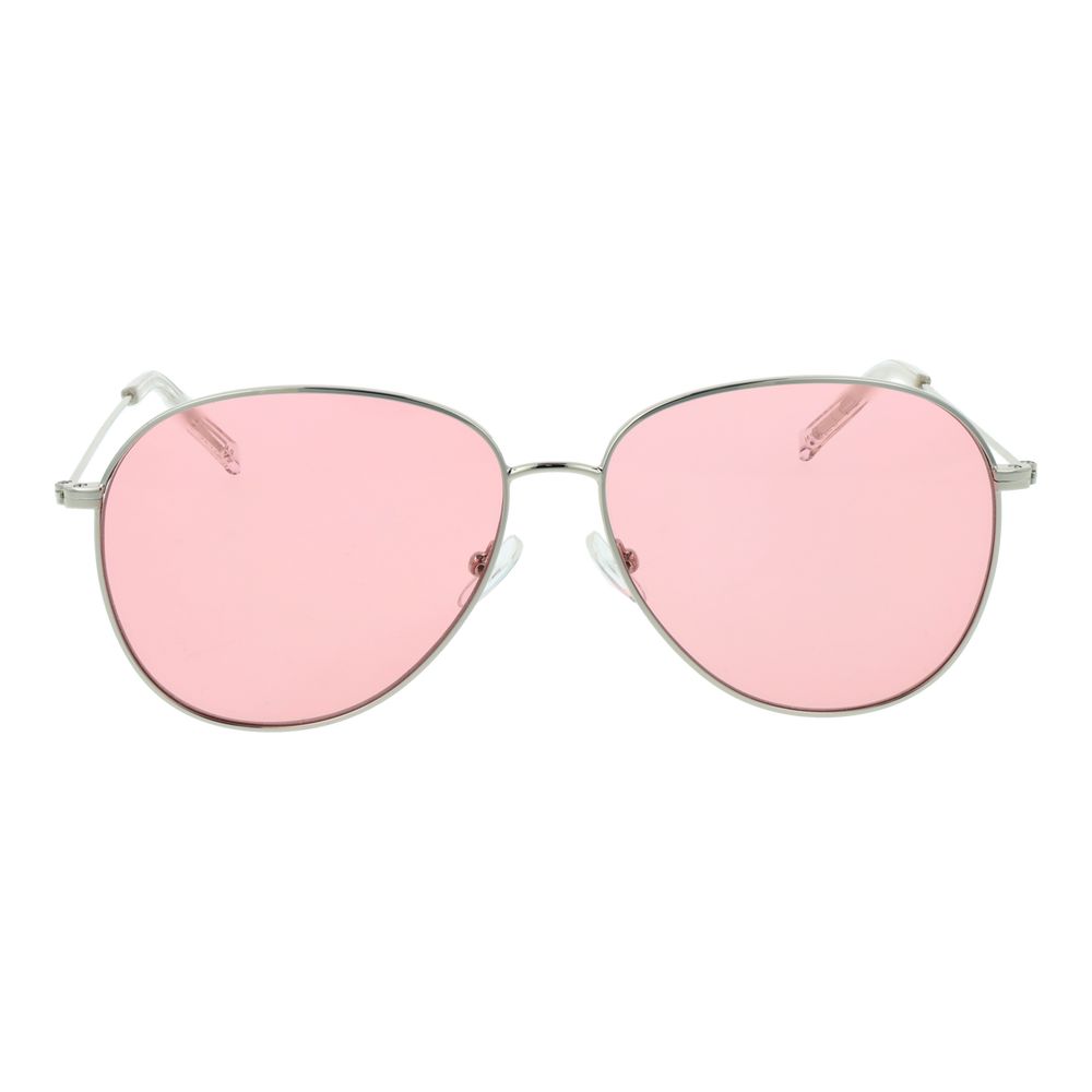 Replay Women’s Sunglasses – Silver Aviator Frame, Pink Lenses