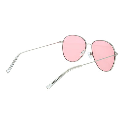 Replay Women’s Sunglasses – Silver Aviator Frame, Pink Lenses