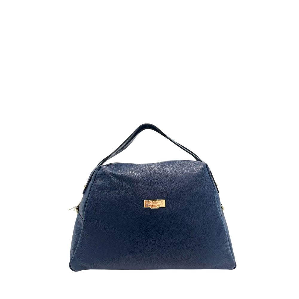 Baldinini Trend Blue Cowhide Clutch Bag: Stylish Versatility Redefined