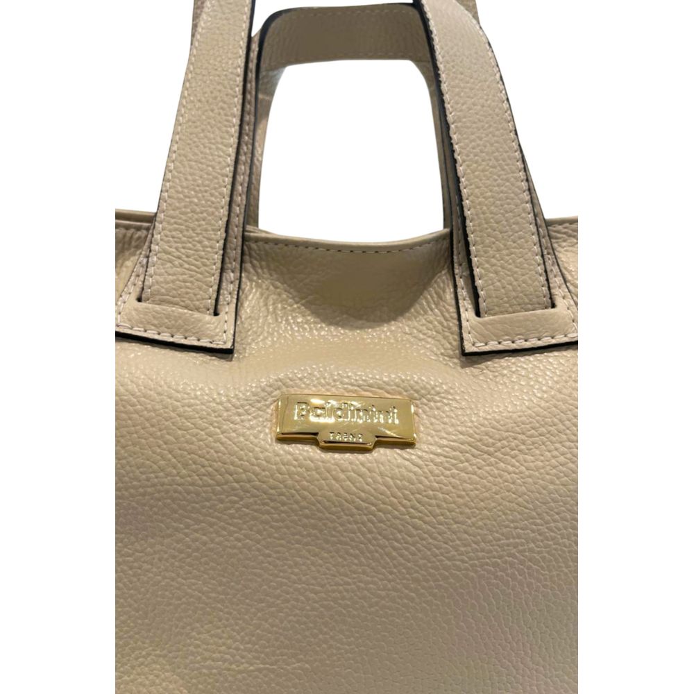 Baldinini Trend Beige Cowhide Clutch Bag: Stylish Meets Functional