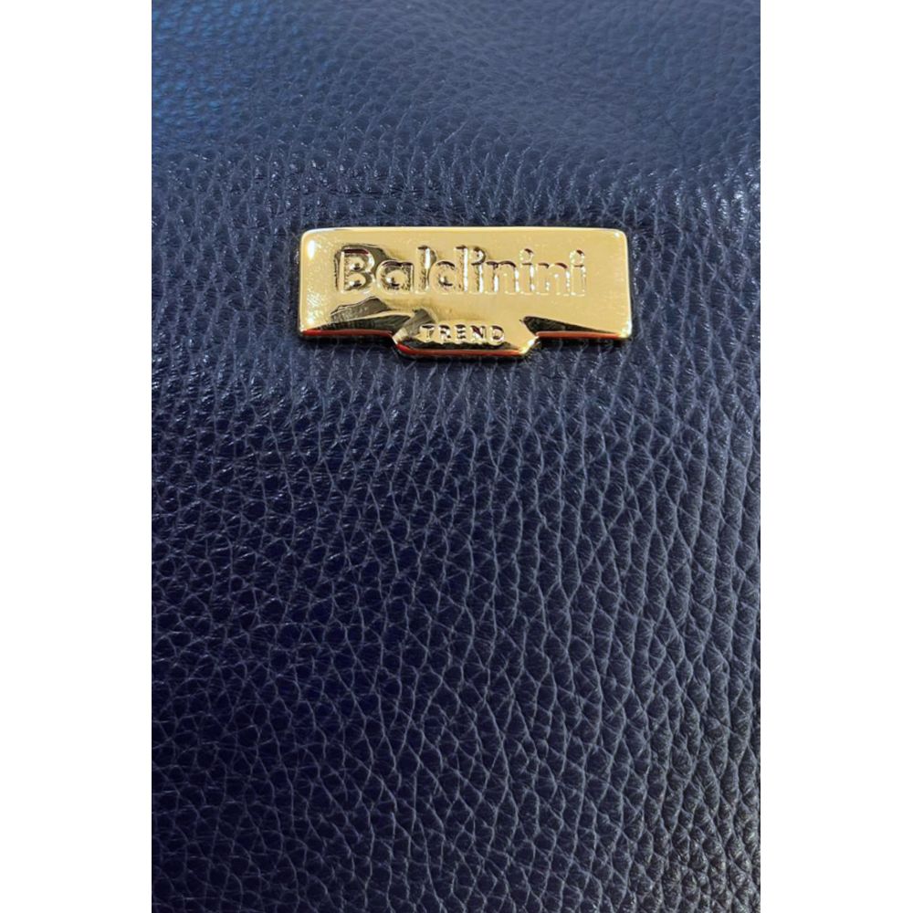 Baldinini Trend Blue Cowhide Clutch Bag: Stylish Versatility Redefined