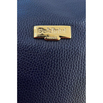 Baldinini Trend Blue Cowhide Clutch Bag: Stylish Versatility Redefined