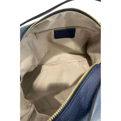 Baldinini Trend Blue Cowhide Clutch Bag: Stylish Versatility Redefined