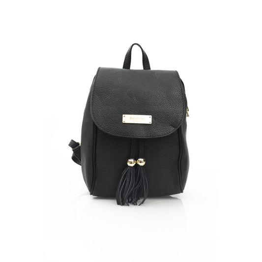 Baldinini Trend Black Cowhide Crossbody Bag: Chic Mini Chain Shoulder Bag