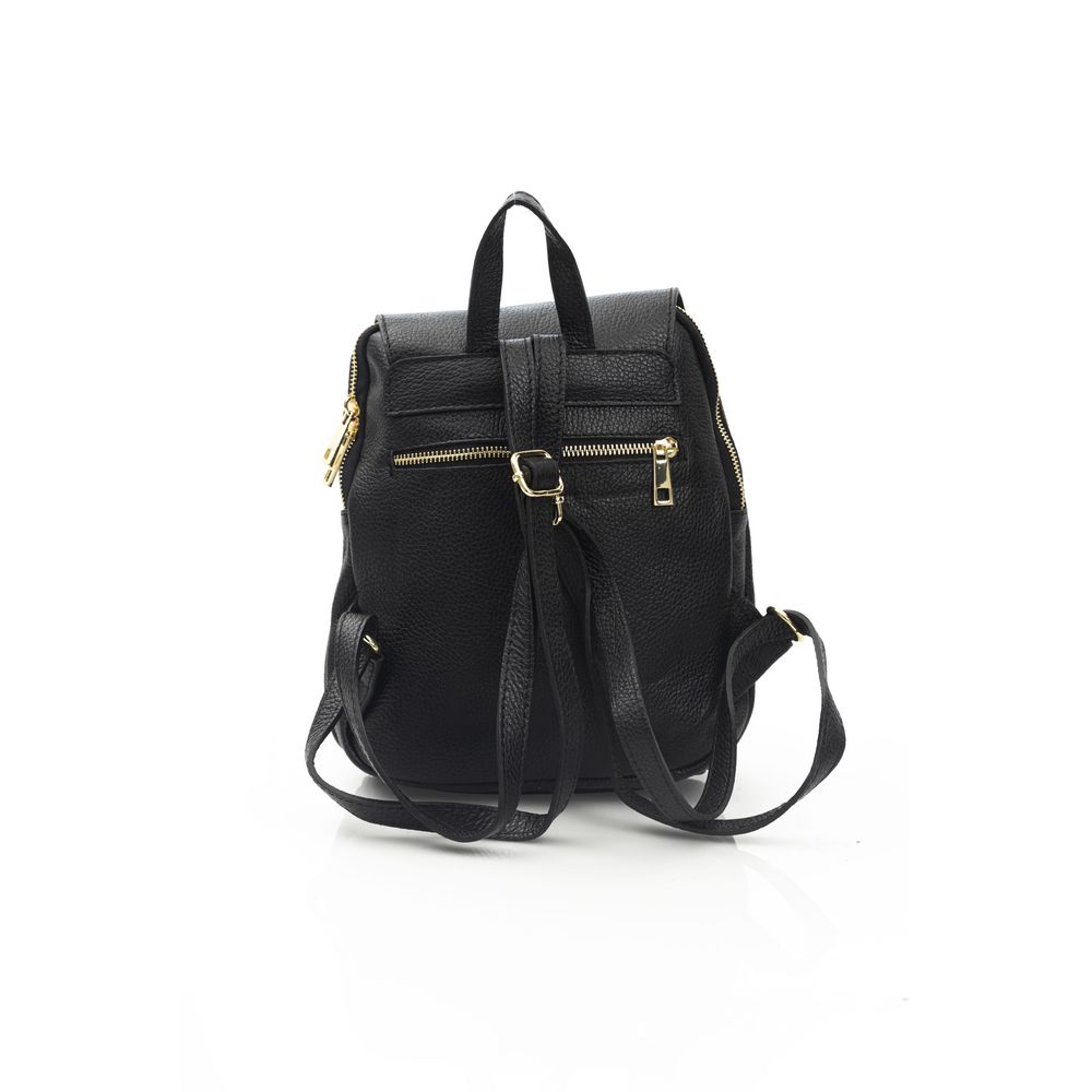 Baldinini Trend Black Cowhide Crossbody Bag: Chic Mini Chain Shoulder Bag