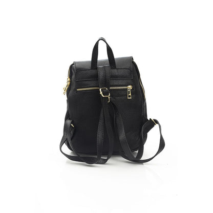 Baldinini Trend Black Cowhide Crossbody Bag: Chic Mini Chain Shoulder Bag