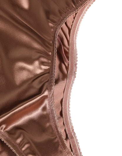 Dolce & Gabbana Brown Silk Satin Lingerie Panty Brief