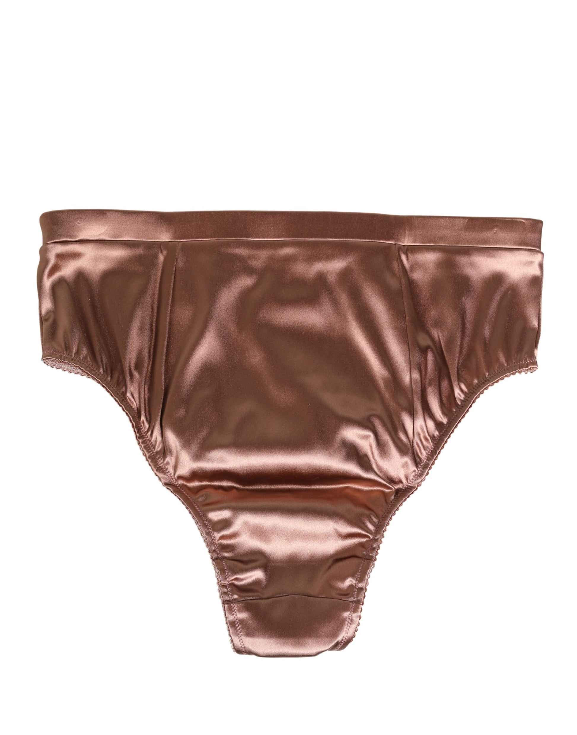 Dolce & Gabbana Brown Silk Satin Lingerie Panty Brief