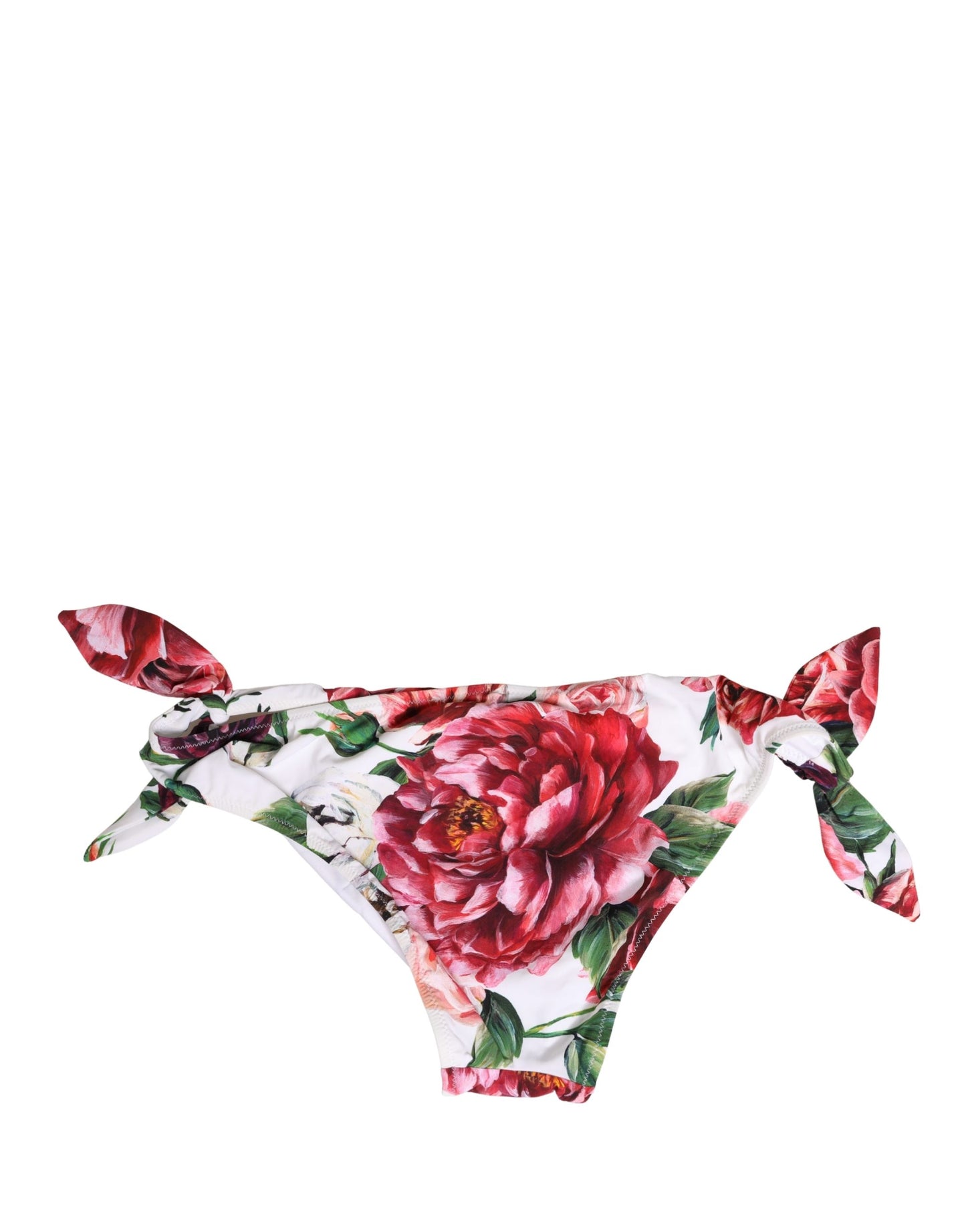 Dolce & Gabbana White Floral Print Bikini Bottom