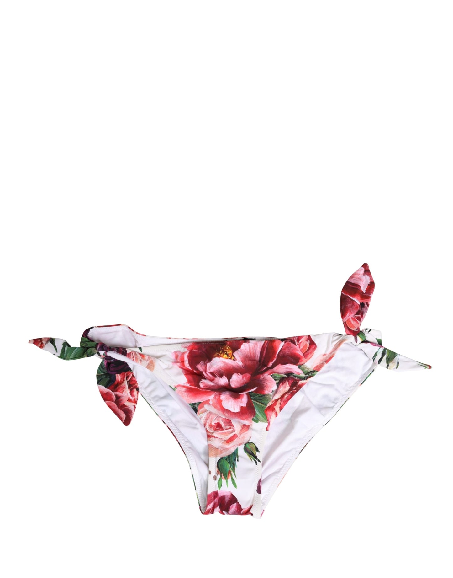 Dolce & Gabbana White Floral Print Bikini Bottom