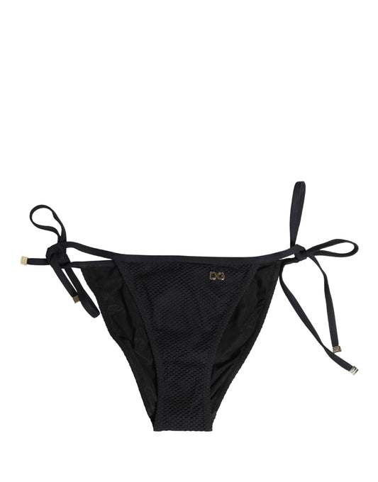 Dolce & Gabbana Black Tie-Side Bikini Bottoms