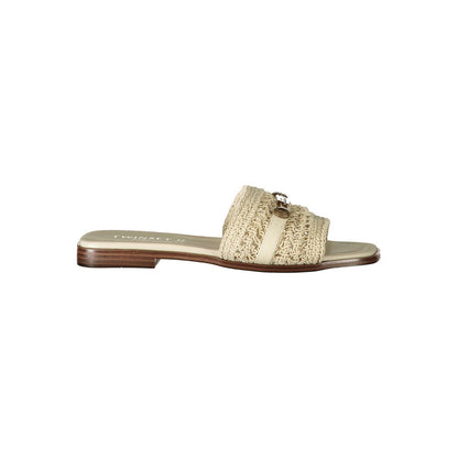 Twinset Beige Polyester Slides – Stylish Comfort with a Contemporary Edge