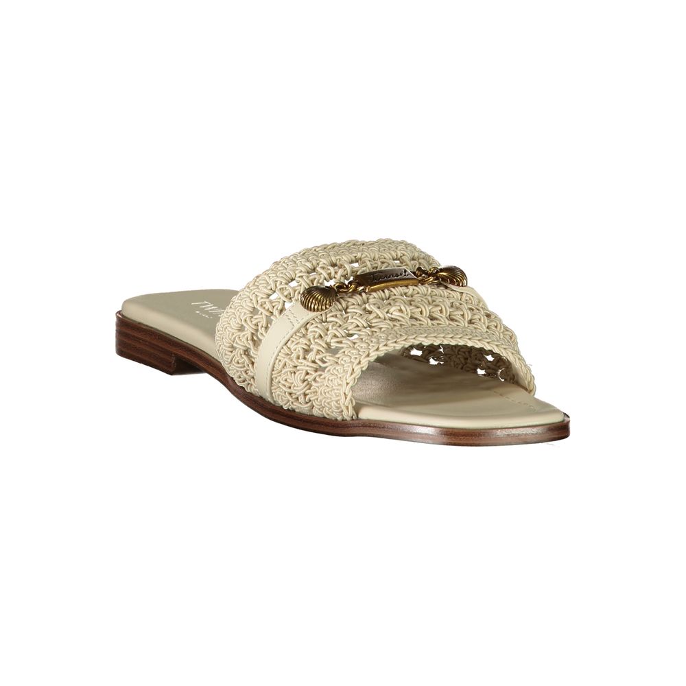 Twinset Beige Polyester Slides – Stylish Comfort with a Contemporary Edge