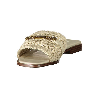 Twinset Beige Polyester Slides – Stylish Comfort with a Contemporary Edge
