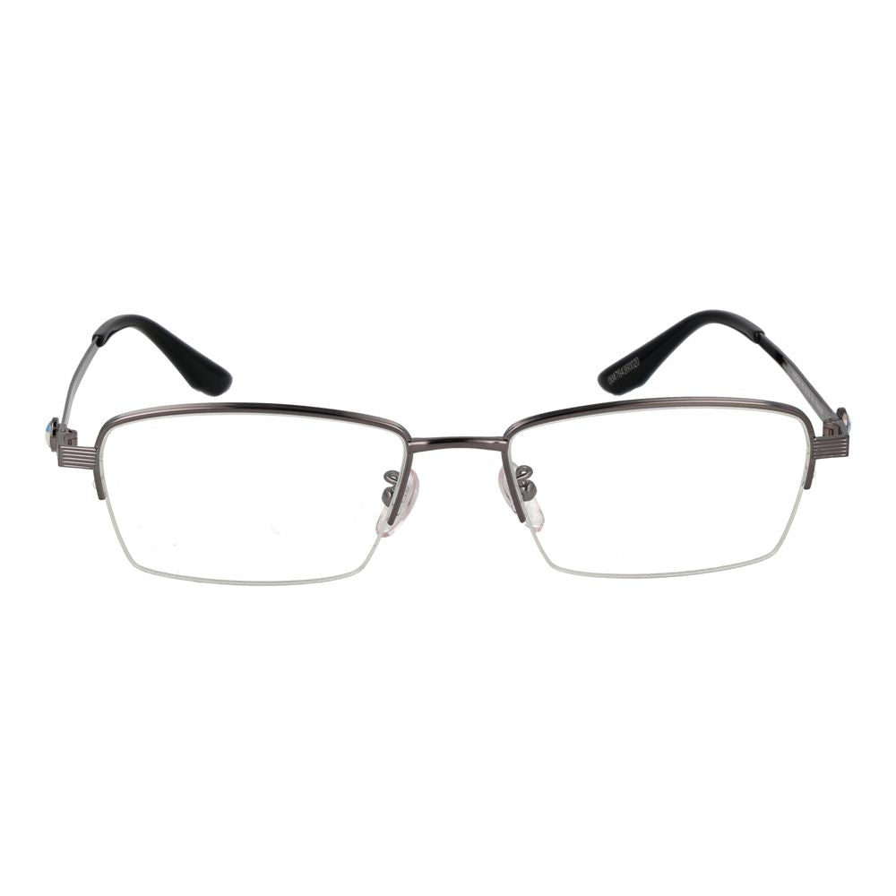 BMW Men’s Gray Titanium Glasses – Gunmetal Half-Rim Frame