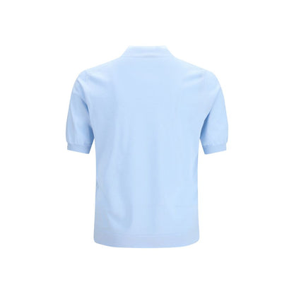 Prada Blue Cotton Short Sleeve Sweater
