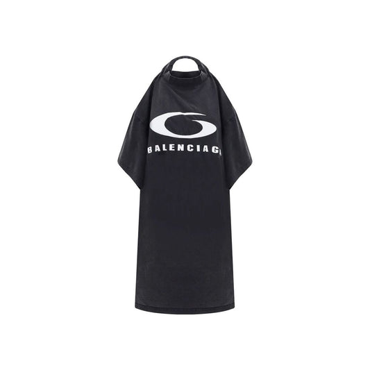 Balenciaga Black Pulled Halter T-Shirt Dress