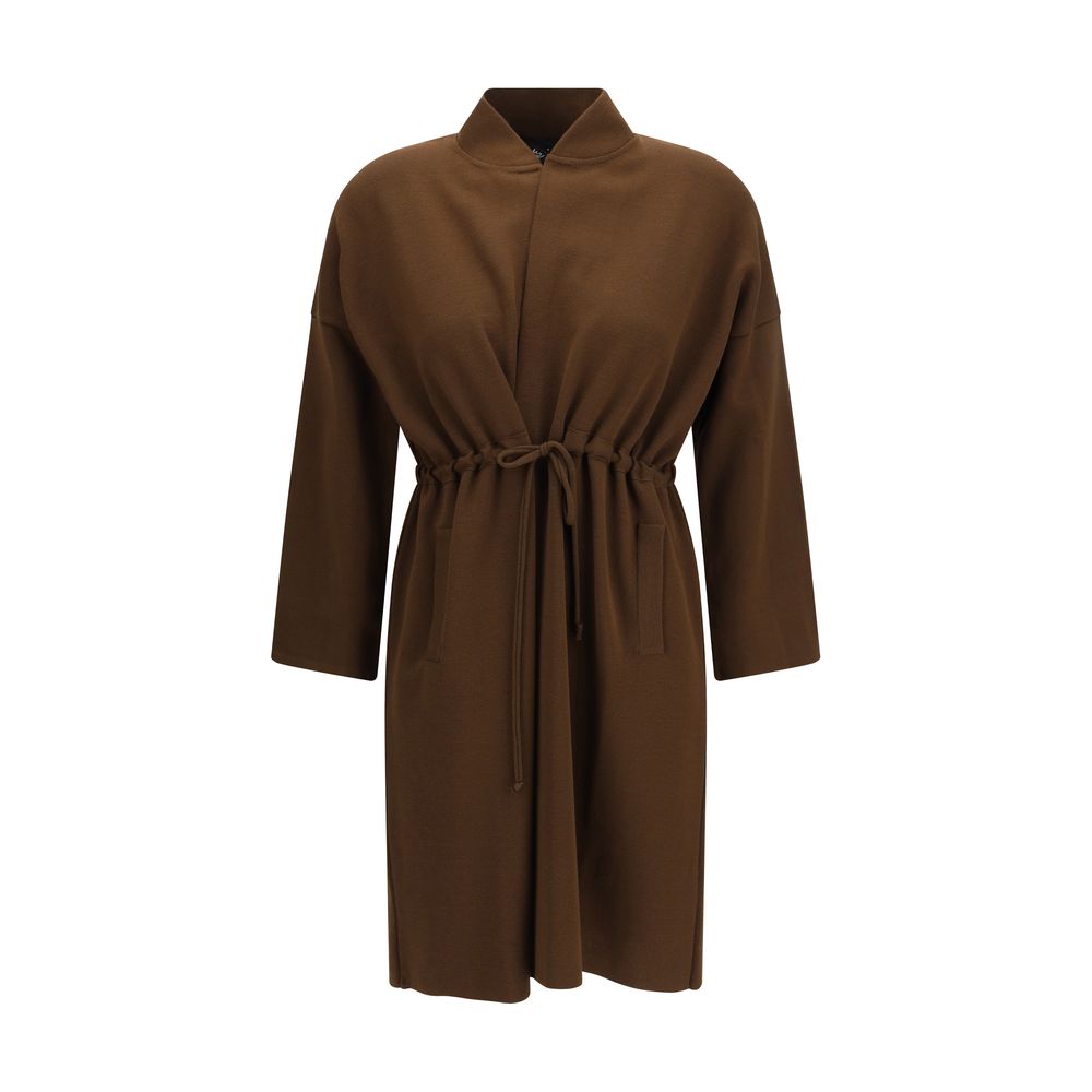 Ella Brown Viscose Sleeveless Jacket