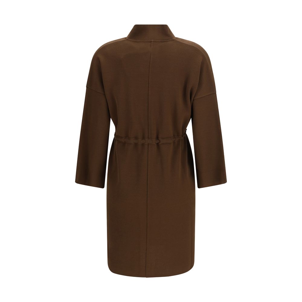 Ella Brown Viscose Sleeveless Jacket