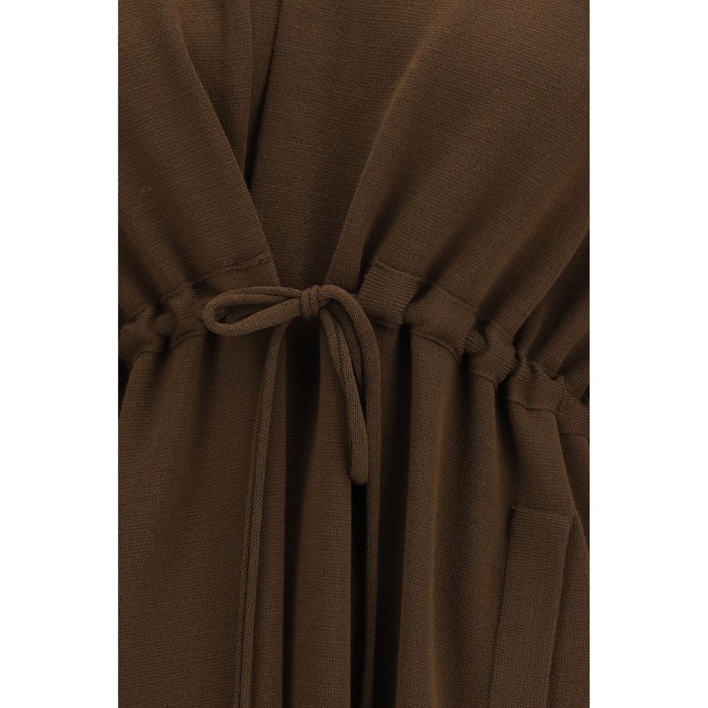 Ella Brown Viscose Sleeveless Jacket