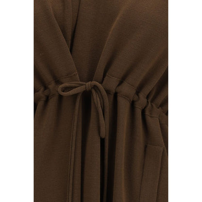 Ella Brown Viscose Sleeveless Jacket
