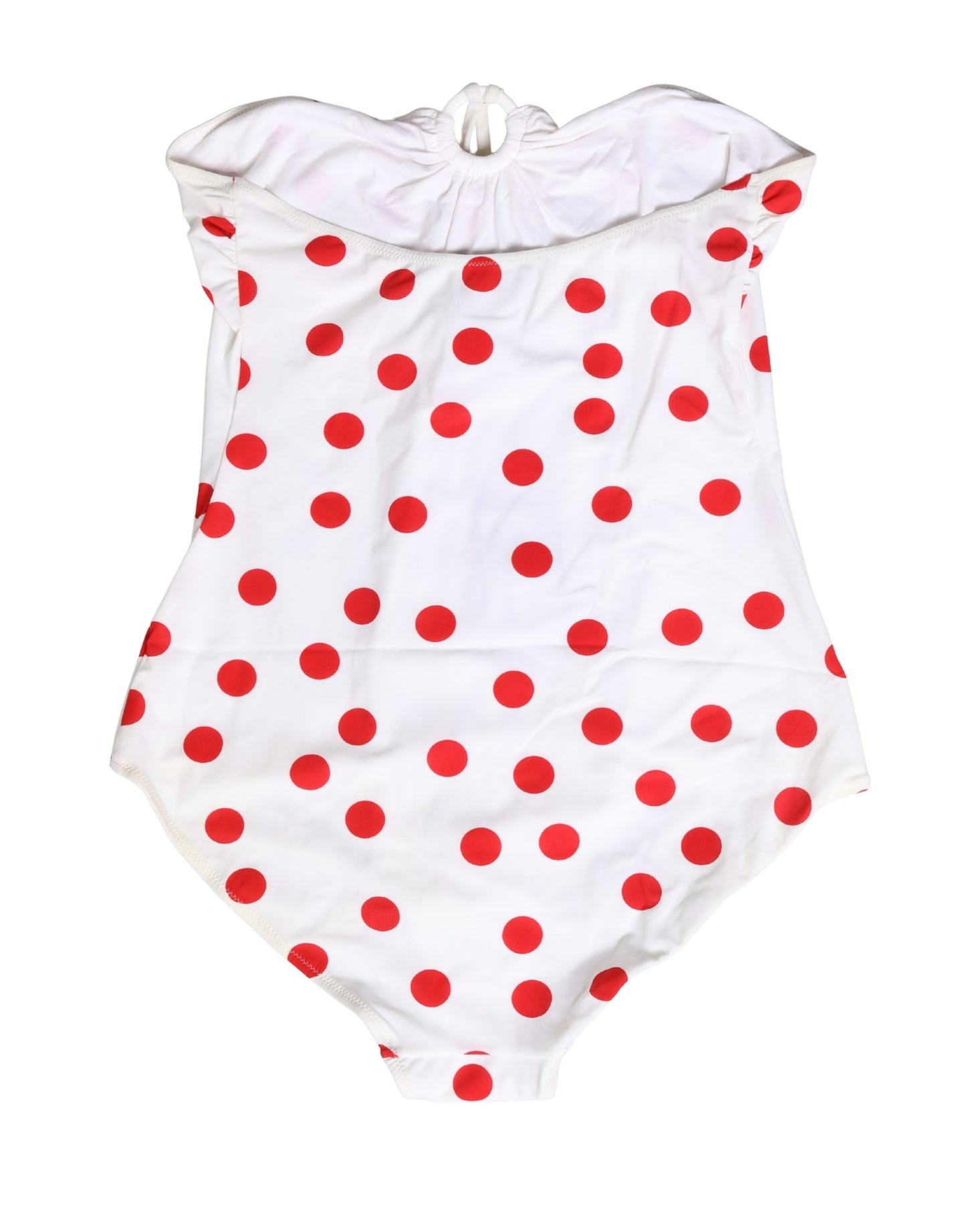 Dolce & Gabbana White Polka Dot One-Piece Swimsuit