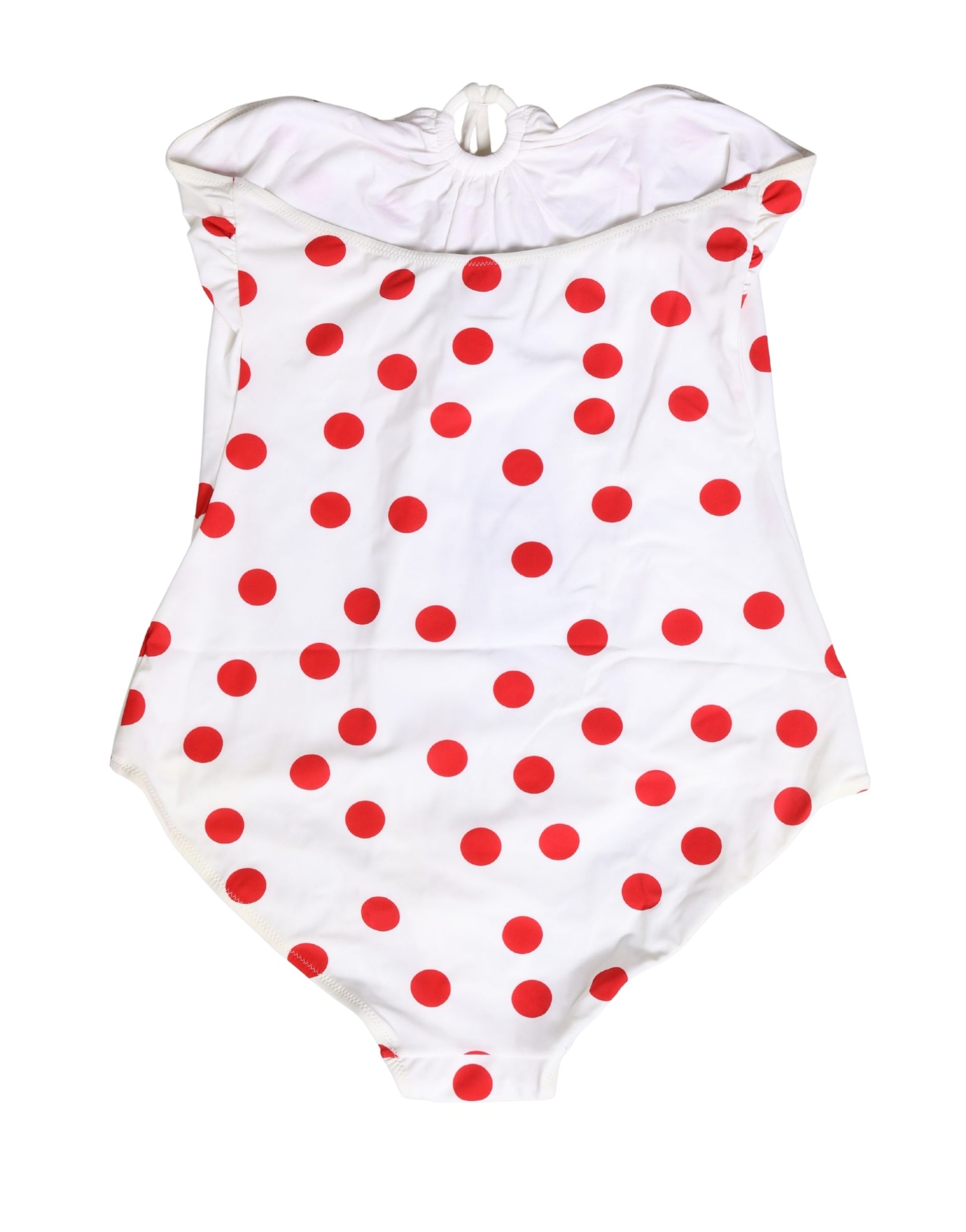 Dolce & Gabbana White Polka Dot One-Piece Swimsuit