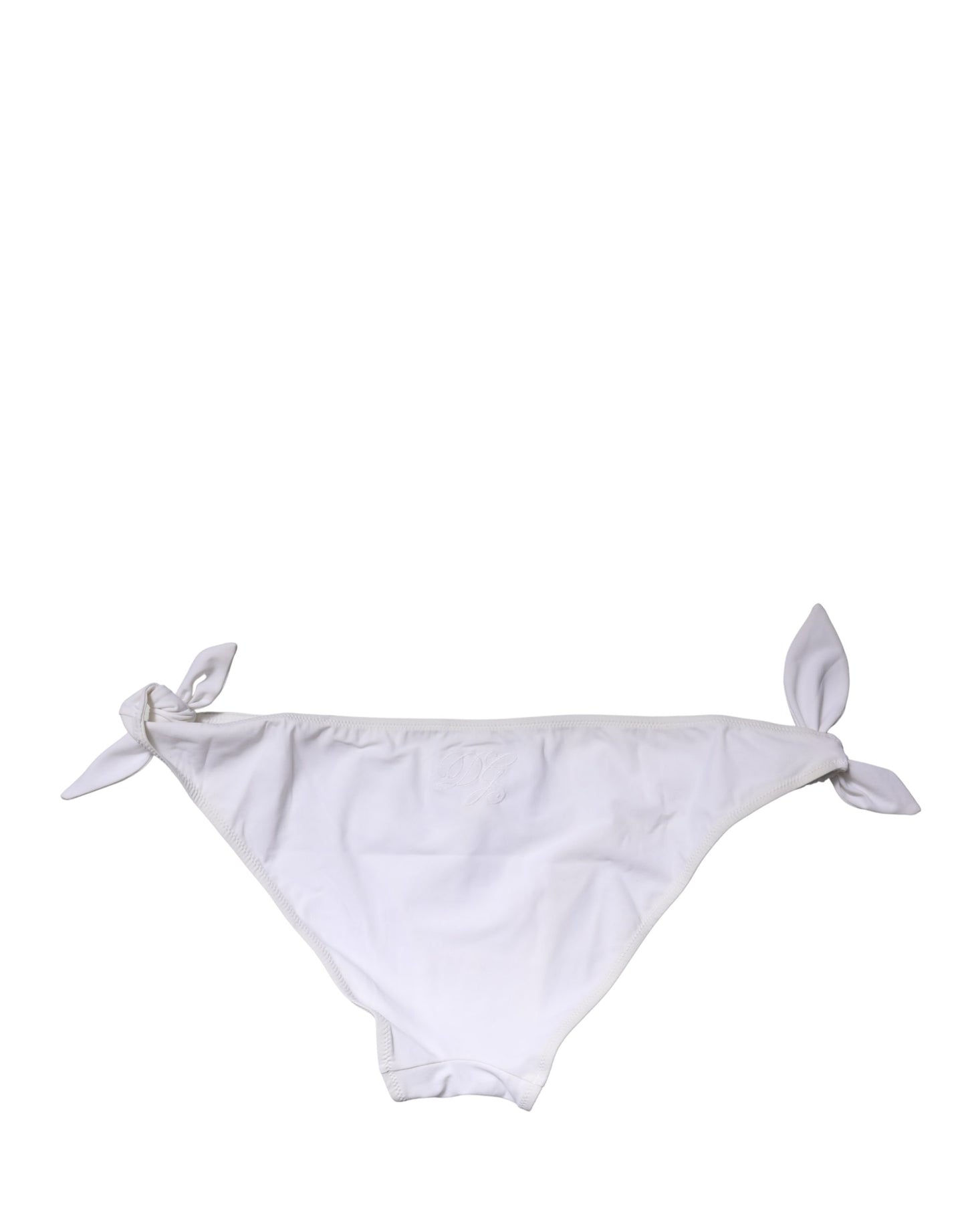 Dolce & Gabbana White Side-Tie Bikini Bottoms