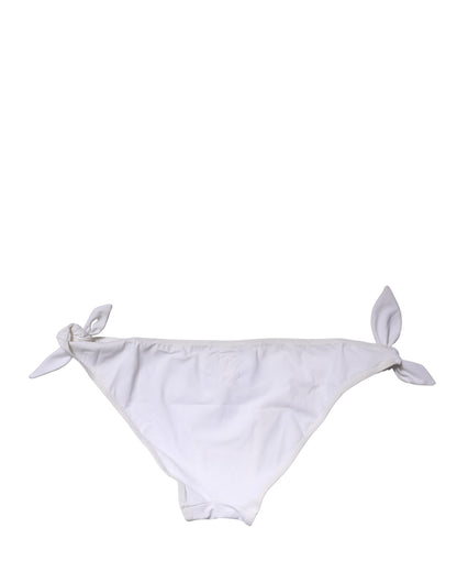 Dolce & Gabbana White Side-Tie Bikini Bottoms