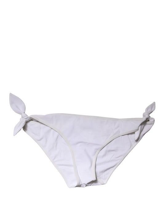 Dolce & Gabbana White Side-Tie Bikini Bottoms