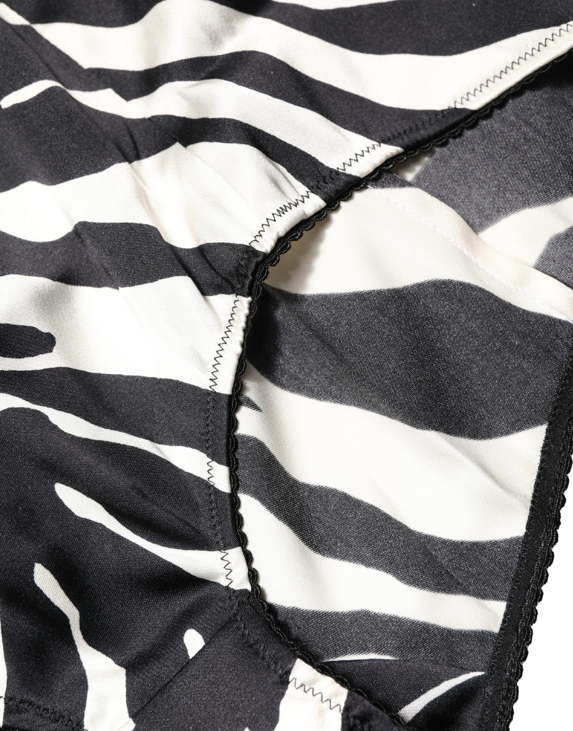 Dolce & Gabbana Black White Zebra High Waist Girdle Panty