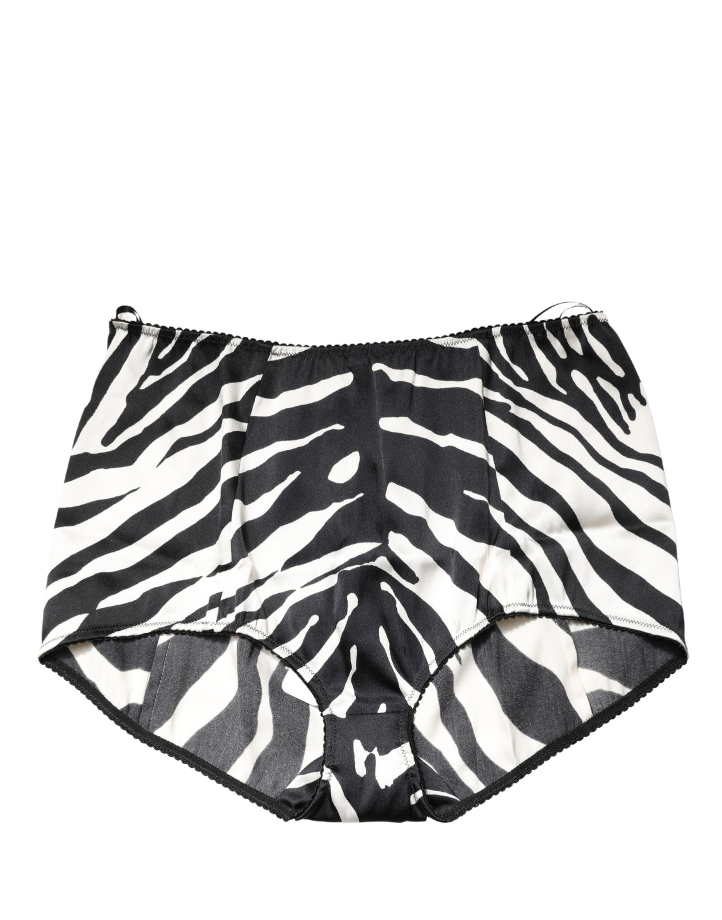 Dolce & Gabbana Black White Zebra High Waist Girdle Panty