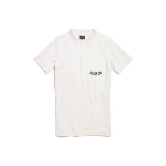Balenciaga Women's White Cotton T-Shirt