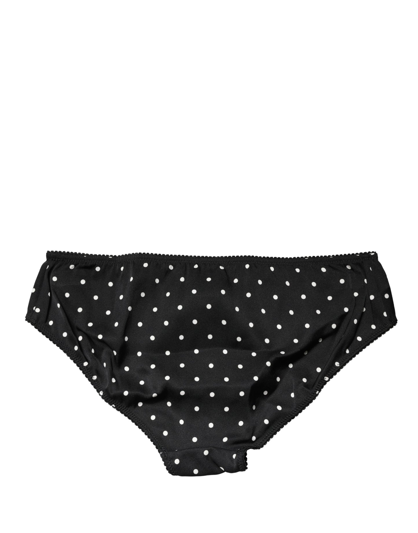 Dolce & Gabbana Black Polka Dots Mid Waist Brief Panty