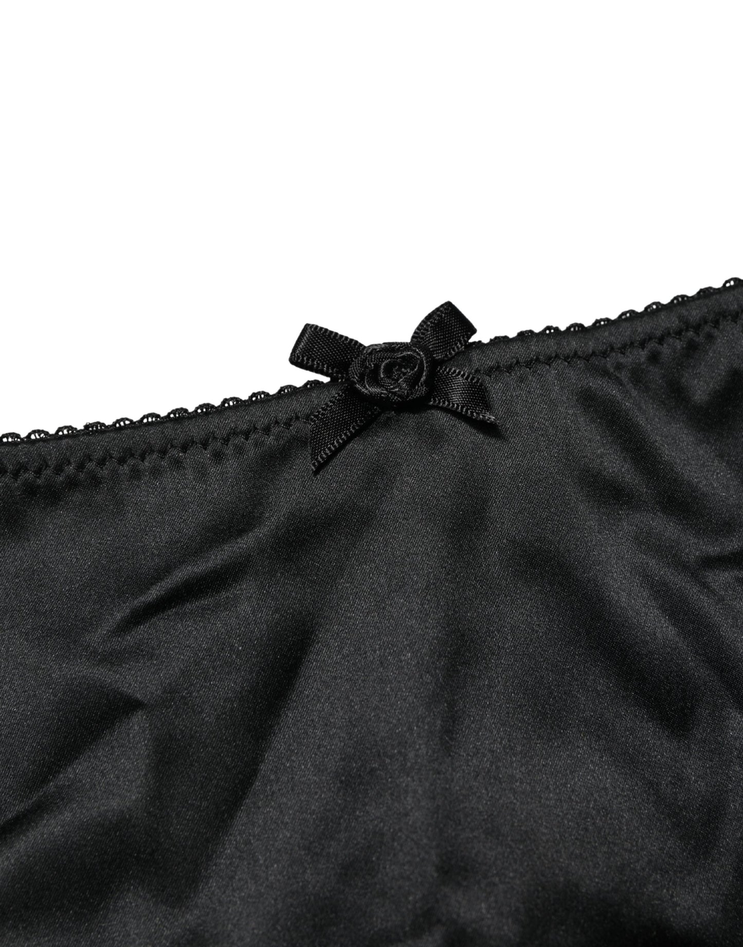 Dolce & Gabbana Black Silk Stretch Mid Waist Brief Panty
