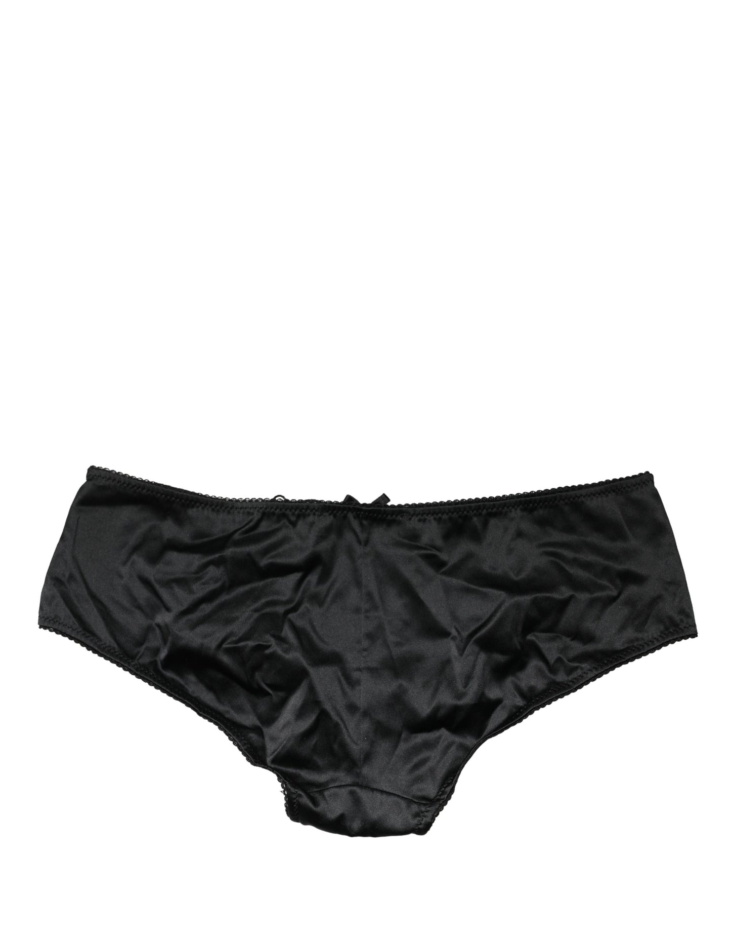 Dolce & Gabbana Black Silk Stretch Mid Waist Brief Panty