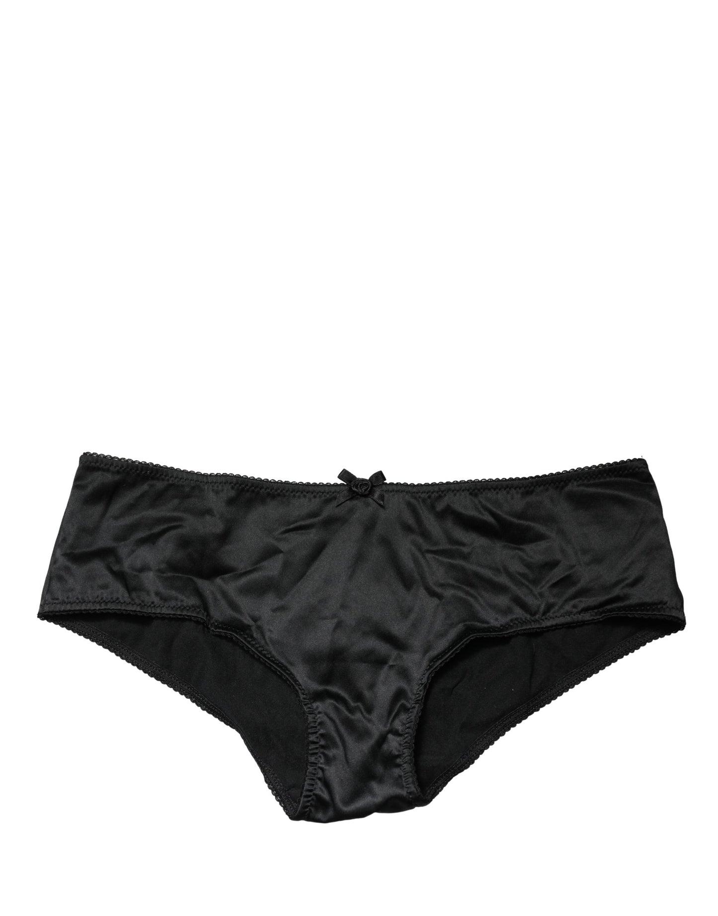 Dolce & Gabbana Black Silk Stretch Mid Waist Brief Panty